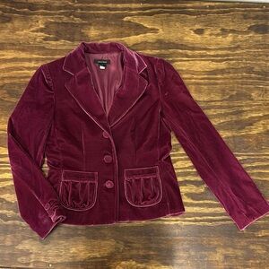 Susan Lewis - Vintage Velvet Blazer - Wine color with pinkish sheen- size small